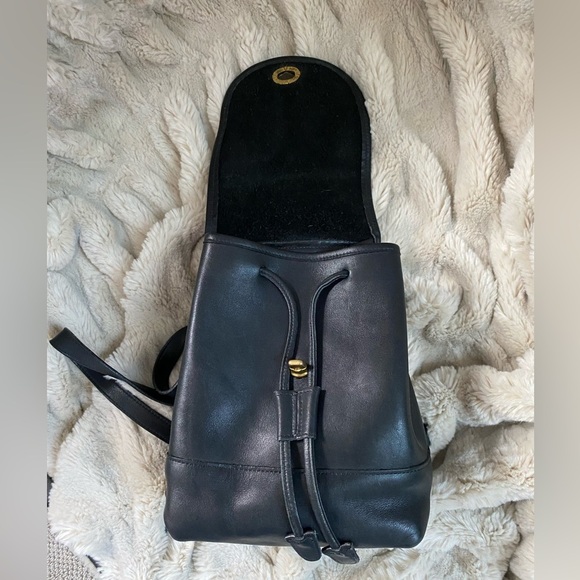Vintage Coach Legacy Mini Daypack/Backpack Black Leather 9960 - Picture 8 of 12